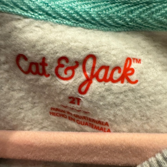 Cat & Jack 2T Girls Gray Floral Sweatshirt Top - Picture 3 of 4